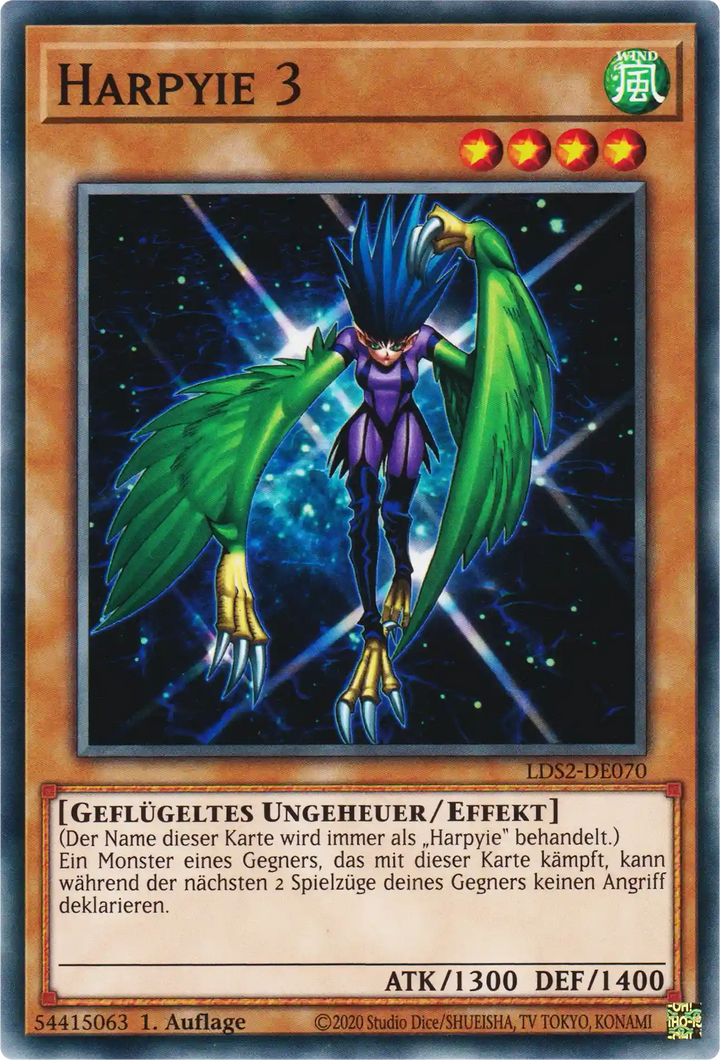 Harpyie 3 Yu-Gi-Oh! Karte LDS2-DE070 Common