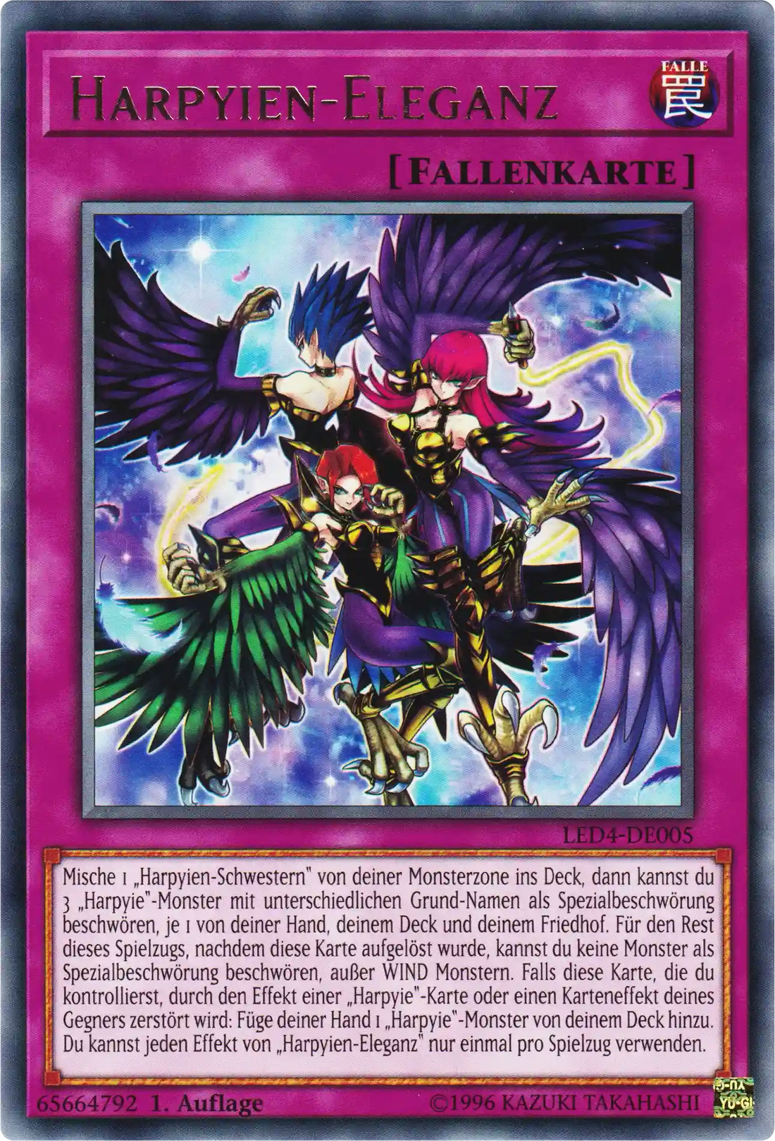 Harpyien-Eleganz Yu-Gi-Oh! Karte LED4-DE005 Rare
