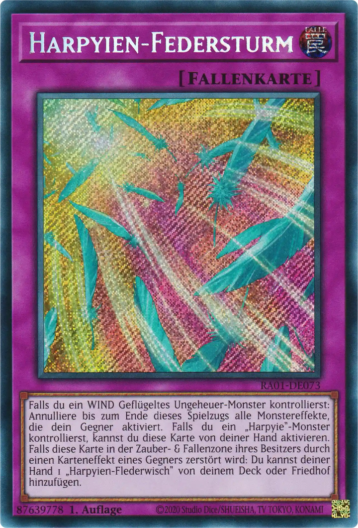Harpyien-Federsturm Yu-Gi-Oh! Karte RA01-DE073 Secret Rare