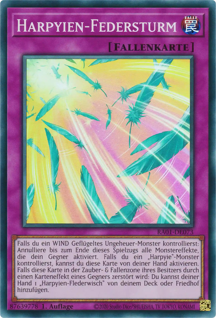 Harpyien-Federsturm Yu-Gi-Oh! Karte RA01-DE073 Super Rare