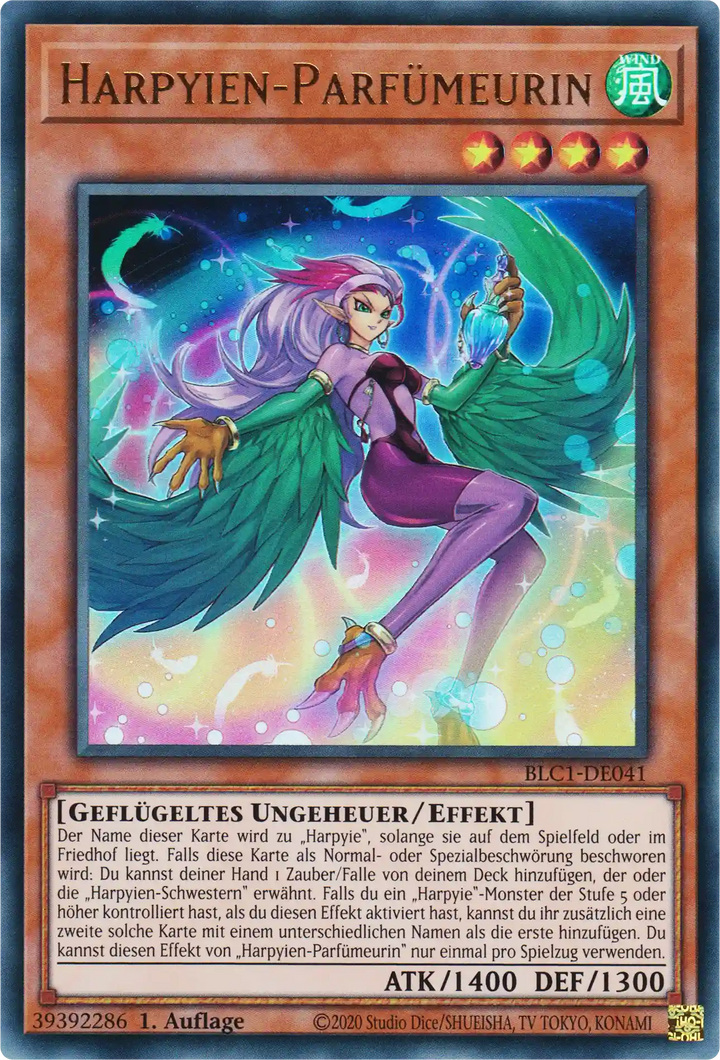 Harpyien-Parfümeurin Yu-Gi-Oh! Karte BLC1-DE041 Ultra Rare