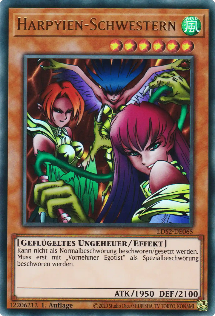 Harpyien-Schwestern Yu-Gi-Oh! Karte LDS2-DE065 Ultra Rare