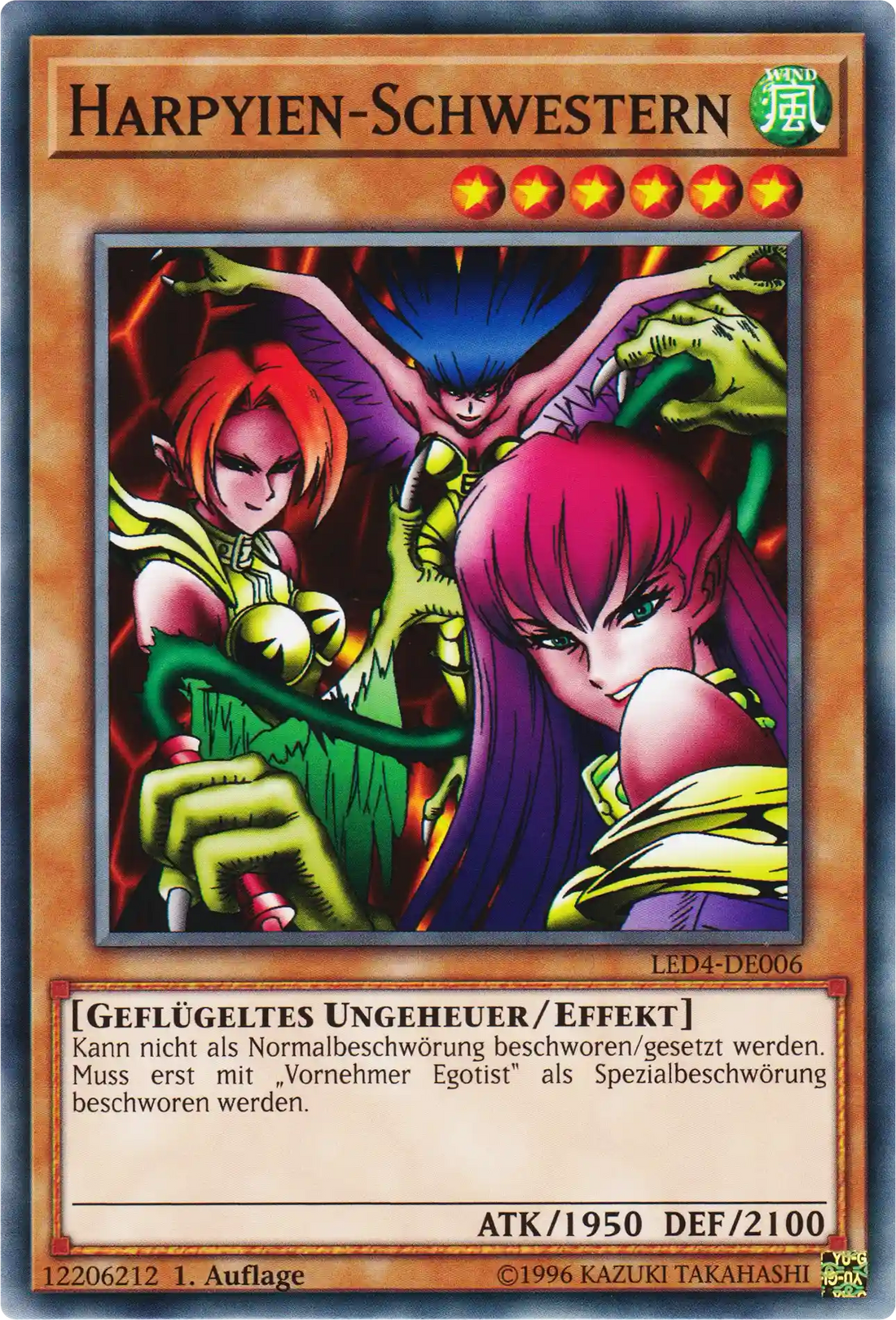 Harpyien-Schwestern Yu-Gi-Oh! Karte LED4-DE006 Common