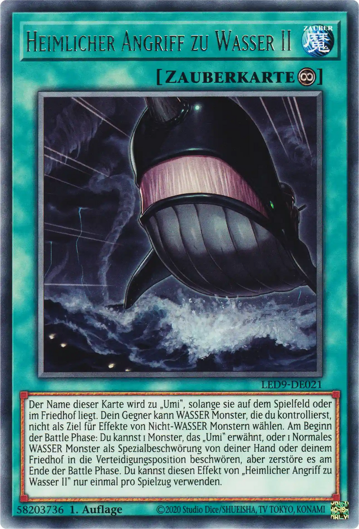 Heimlicher Angriff zu Wasser II Yu-Gi-Oh! Karte LED9-DE021 Rare