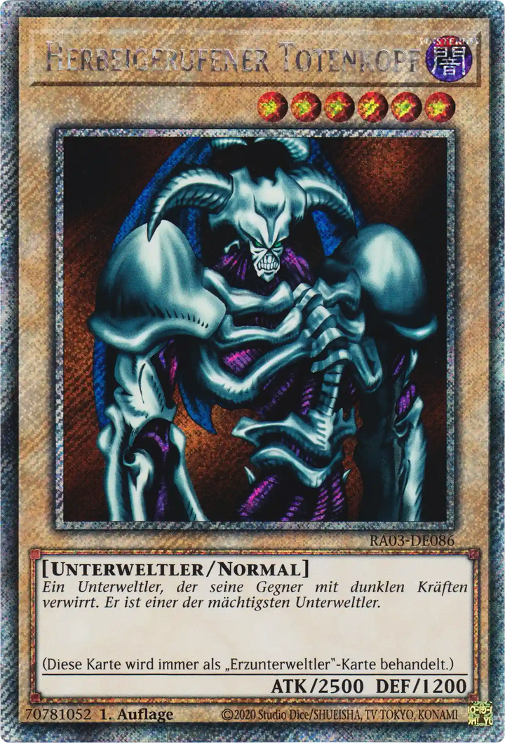 Herbeigerufener Totenkopf Yu-Gi-Oh! Karte RA03-DE086 Platinum Secret Rare