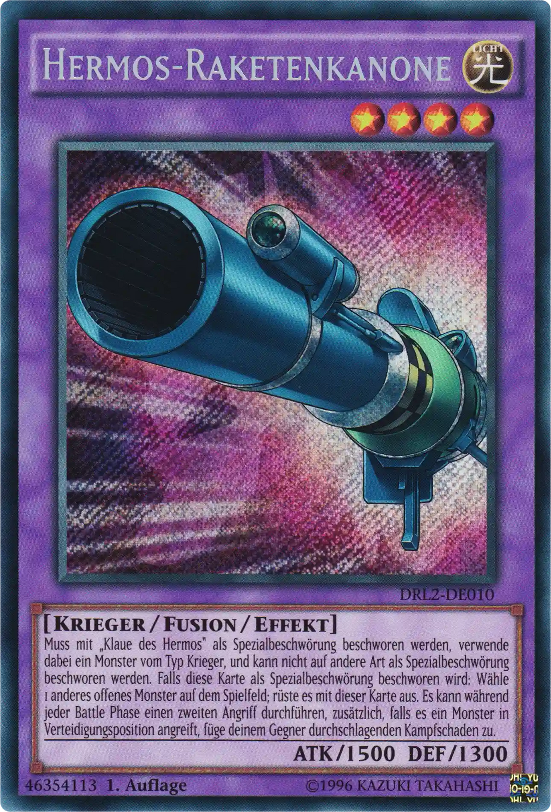 Hermos-Raketenkanone Yu-Gi-Oh! Karte DRL2-DE010 Secret Rare