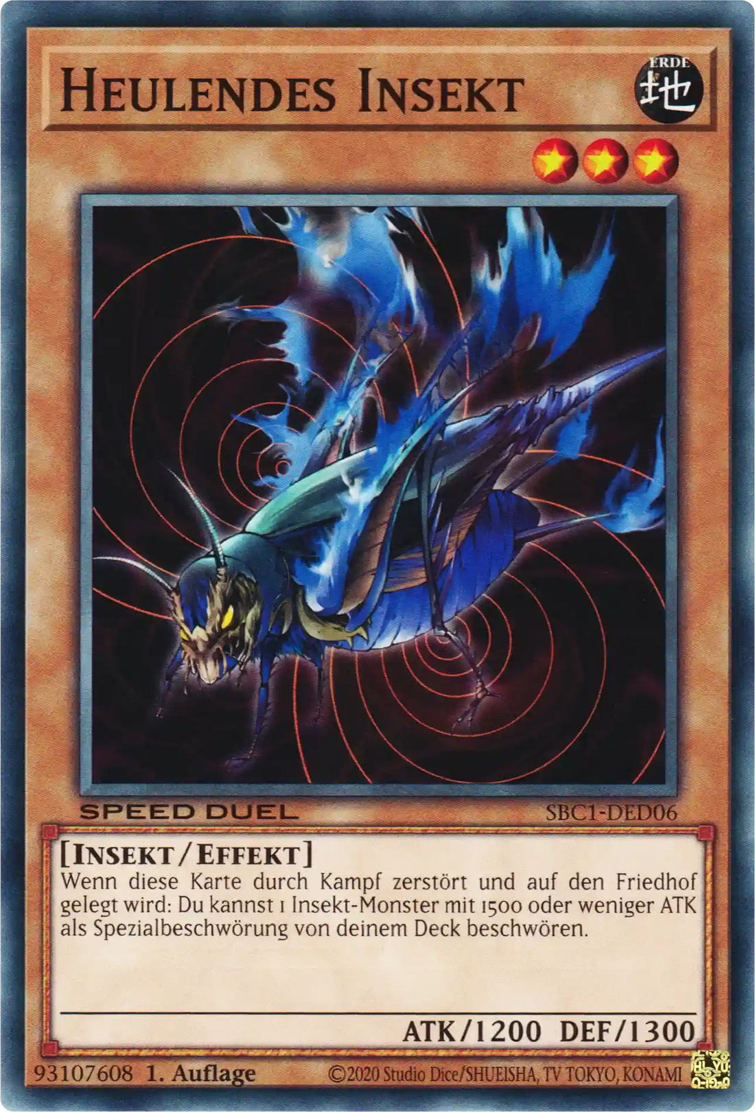 Heulendes Insekt Yu-Gi-Oh! Karte SBC1-DED06 Common