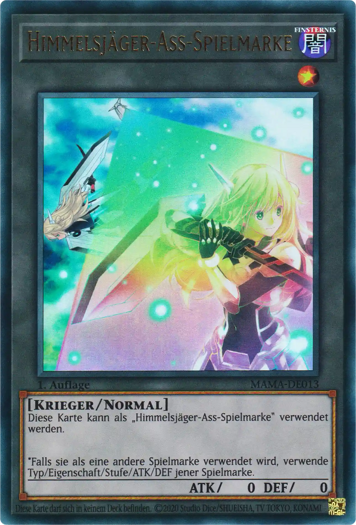Himmelsjäger-Ass-Spielmarke Yu-Gi-Oh! Karte MAMA-DE013 Ultra Rare