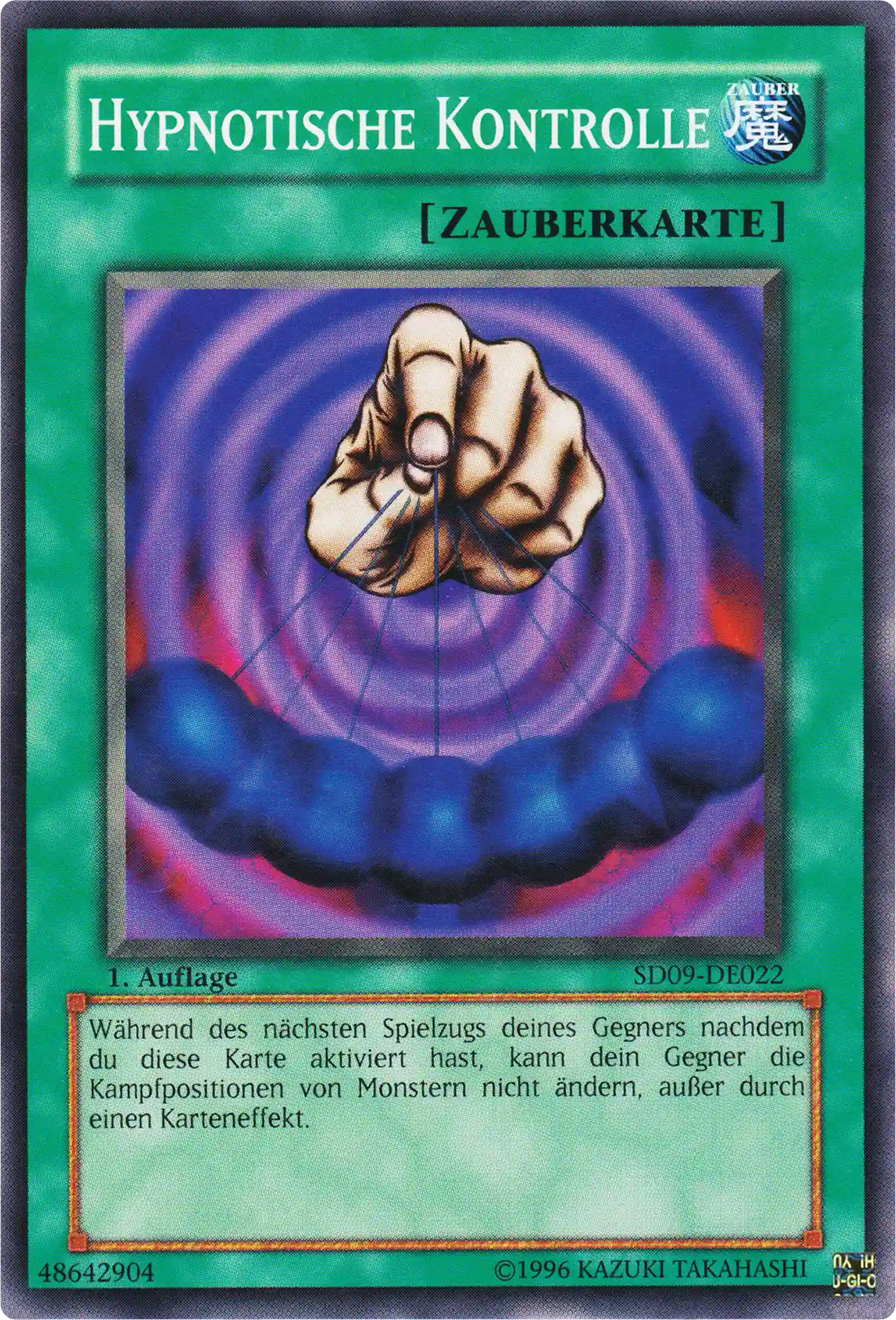 Hypnotische Kontrolle Yu-Gi-Oh! Karte SD09-DE022 Common