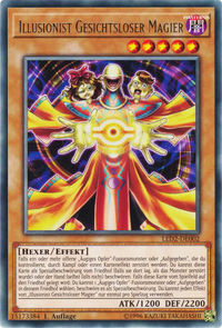 Illusionist Gesichtsloser Magier Yu-Gi-Oh! Karte LED2-DE002 Rare