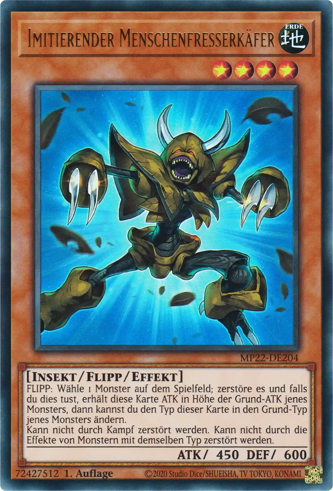 Imitierender Menschenfresserkäfer Yu-Gi-Oh! Karte MP22-DE204 Ultra Rare