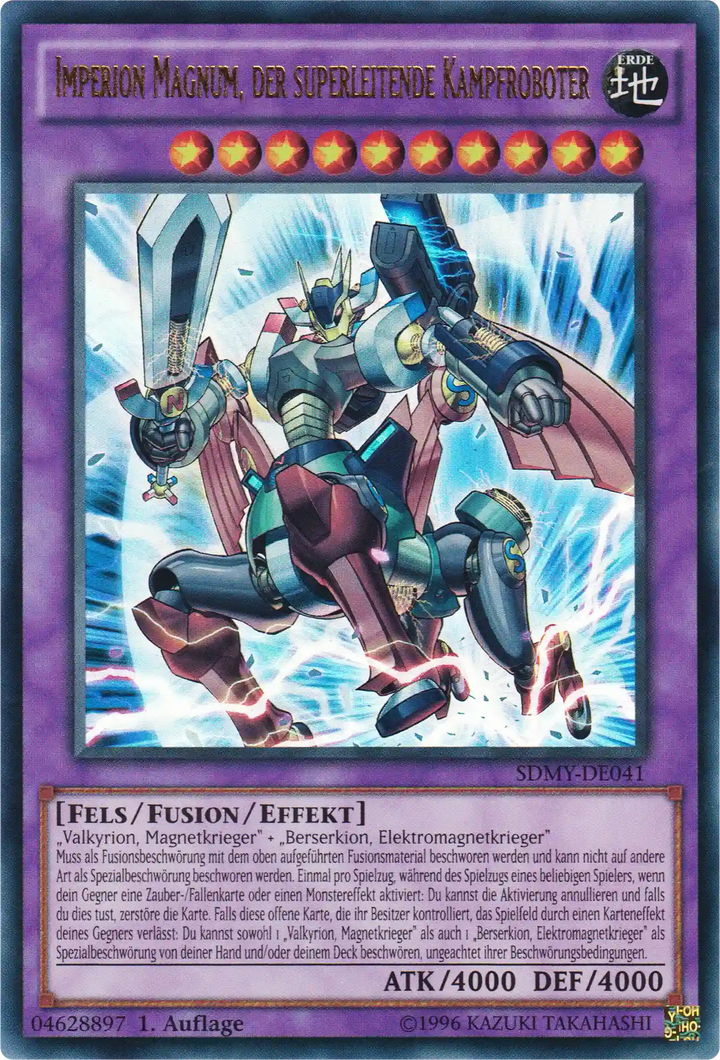 Imperion Magnum, der superleitende Kampfroboter Yu-Gi-Oh! Karte SDMY-DE041 Ultra Rare