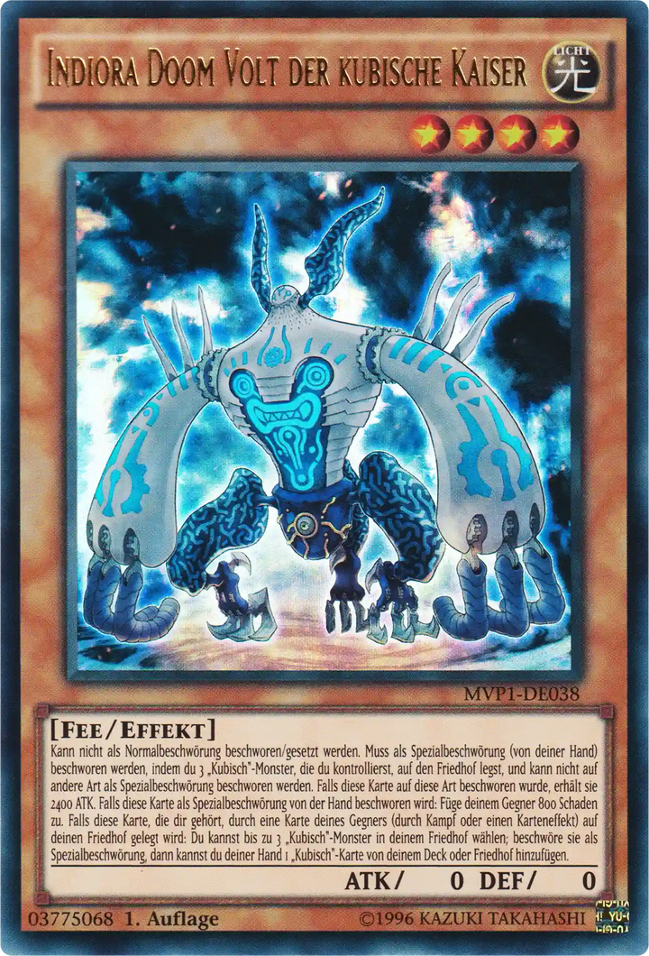 Indiora Doom Volt der kubische Kaiser Yu-Gi-Oh! Karte MVP1-DE038 Ultra Rare