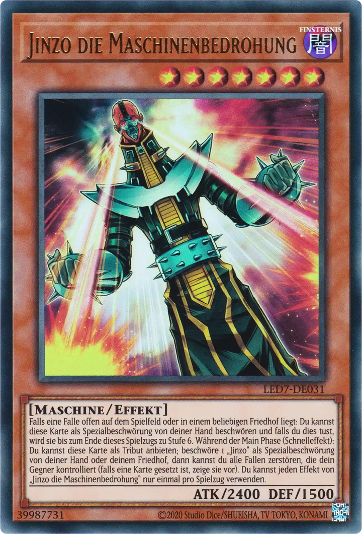 Jinzo die Maschinenbedrohung Yu-Gi-Oh! Karte LED7-DE031 Ultra Rare