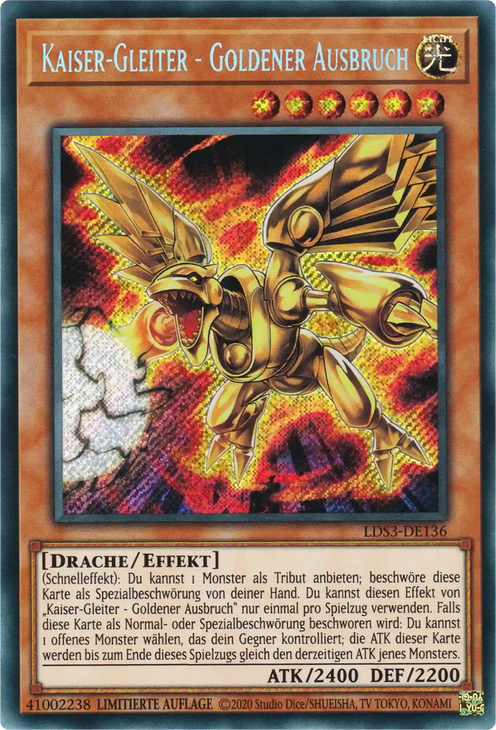 Kaiser-Gleiter - Goldener Ausbruch Yu-Gi-Oh! Karte LDS3-DE136 Secret Rare