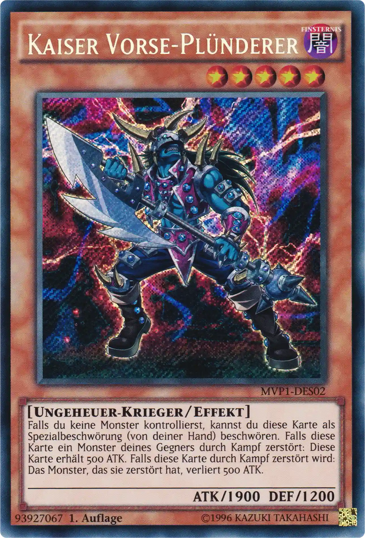 Kaiser Vorse-Plünderer Yu-Gi-Oh! Karte MVP1-DES02 Secret Rare