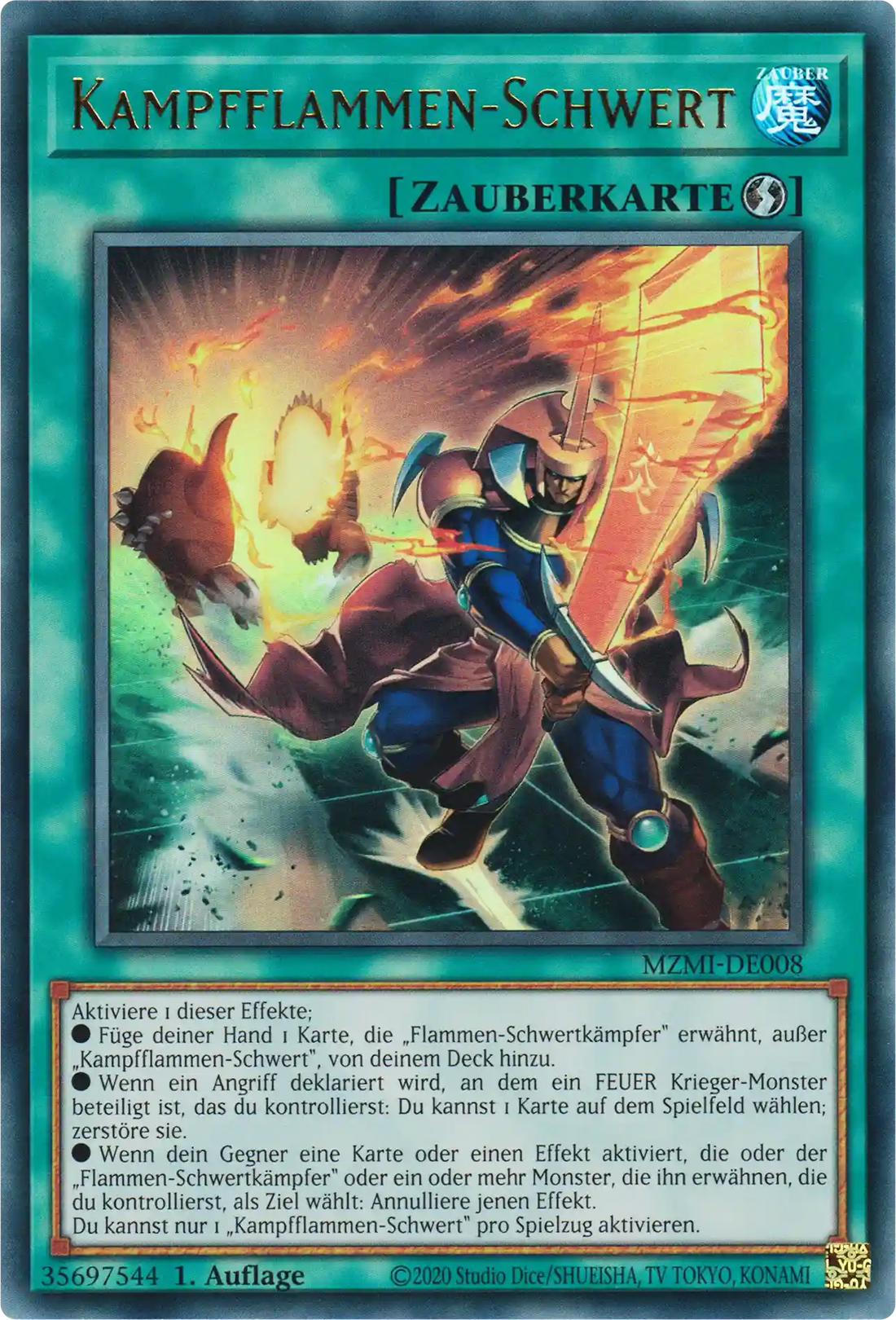Kampfflammen-Schwert Yu-Gi-Oh! Karte MZMI-DE008 Ultra Rare