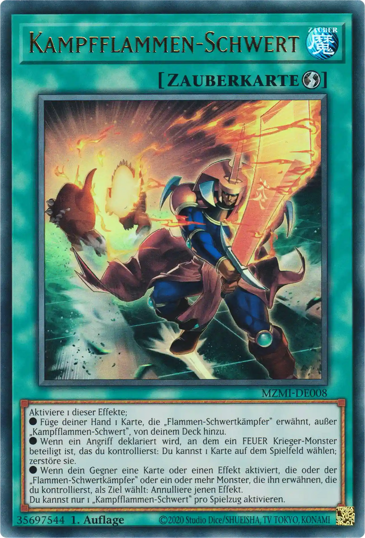 Kampfflammen-Schwert Yu-Gi-Oh! Karte MZMI-DE008 Ultra Rare