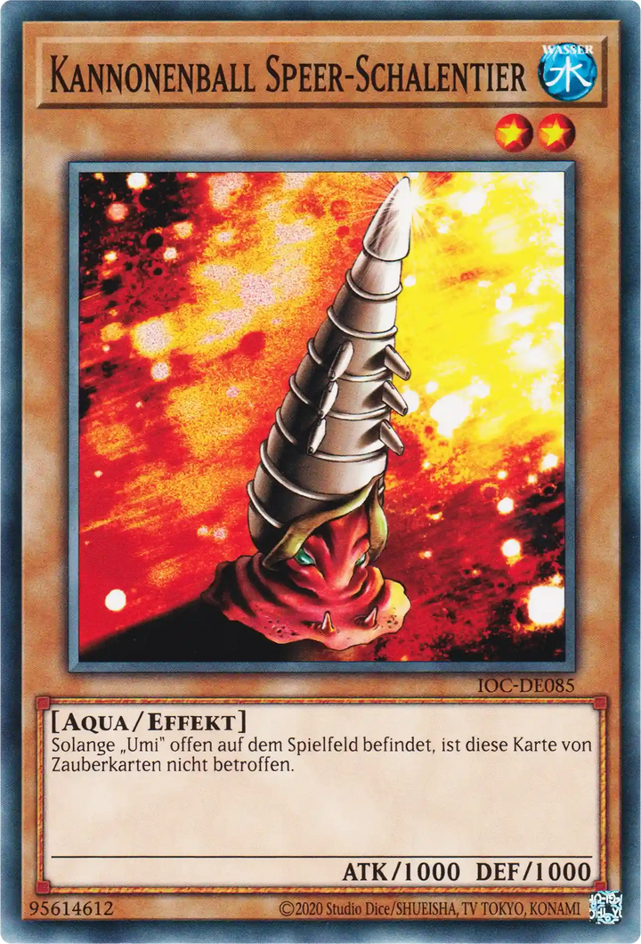 Kannonenball Speer-Schalentier Yu-Gi-Oh! Karte IOC-DE085 Common