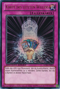 Karte des letzten Willens Yu-Gi-Oh! Karte LC04-DE003 Ultra Rare