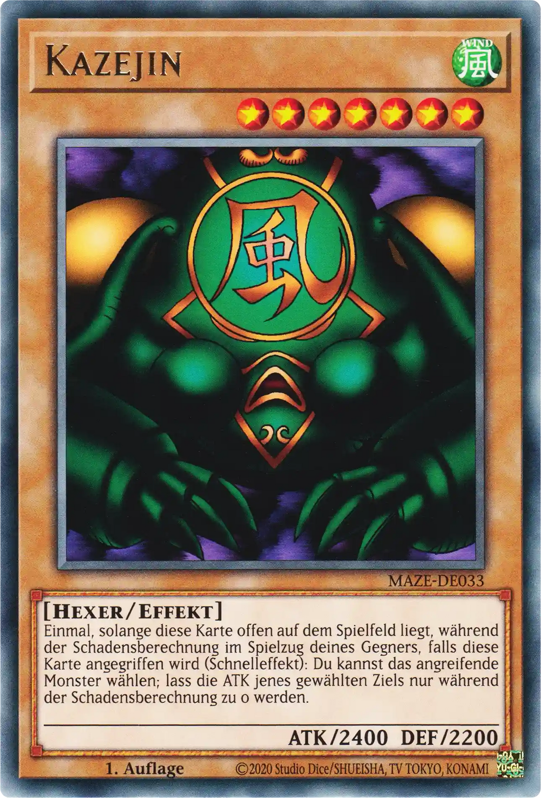Kazejin Yu-Gi-Oh! Karte MAZE-DE033 Rare