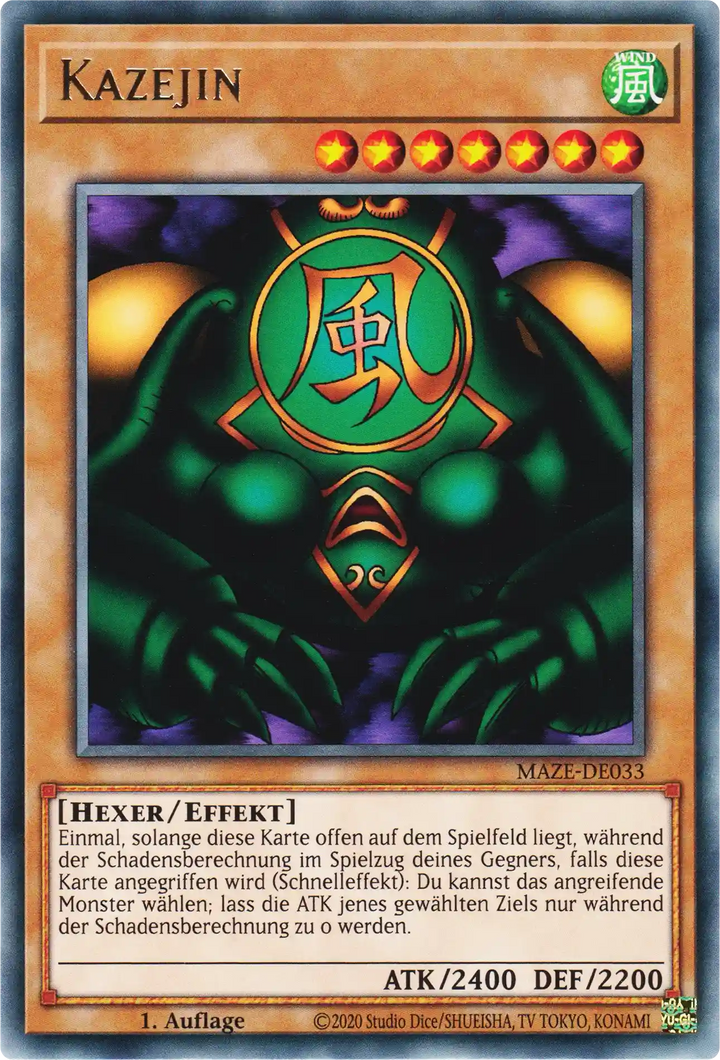 Kazejin Yu-Gi-Oh! Karte MAZE-DE033 Rare