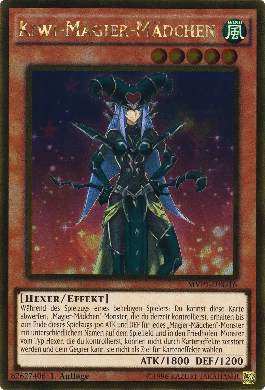Kiwi-Magier-Mädchen Yu-Gi-Oh! Karte MVP1-DEG16 Gold Rare