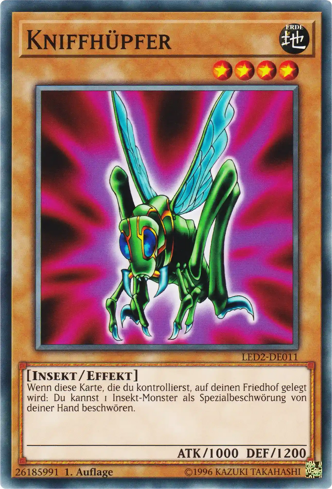 Kniffhüpfer Yu-Gi-Oh! Karte LED2-DE011 Common