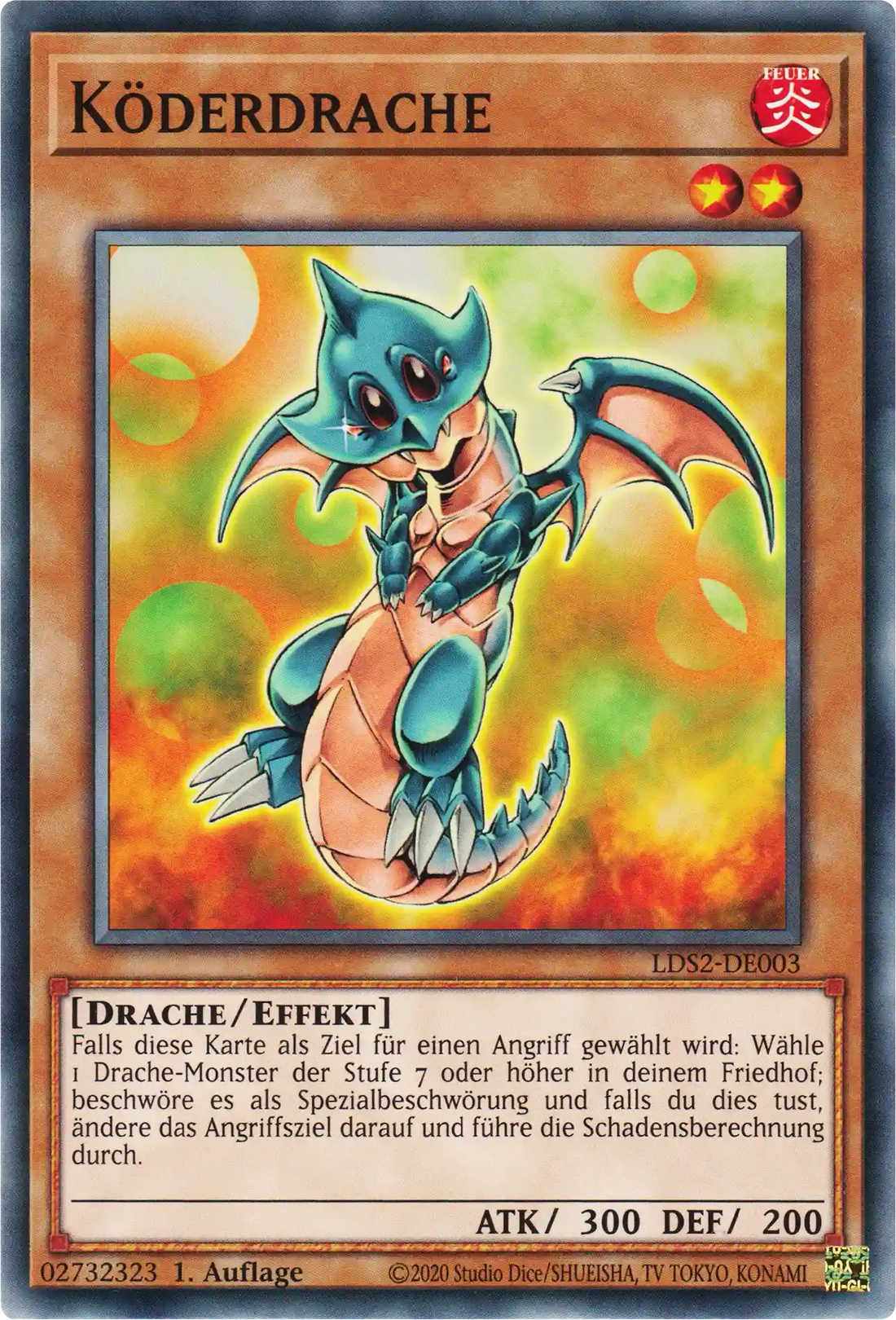 Köderdrache Yu-Gi-Oh! Karte LDS2-DE003 Common