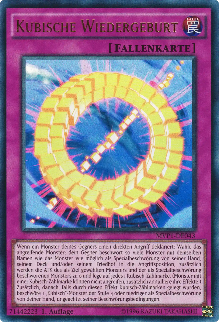 Kubische Wiedergeburt Yu-Gi-Oh! Karte MVP1-DE043 Ultra Rare