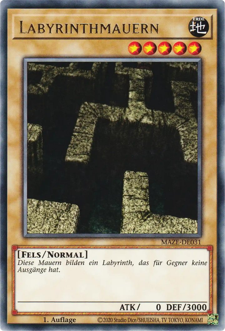 Labyrinthmauern Yu-Gi-Oh! Karte MAZE-DE031 Rare