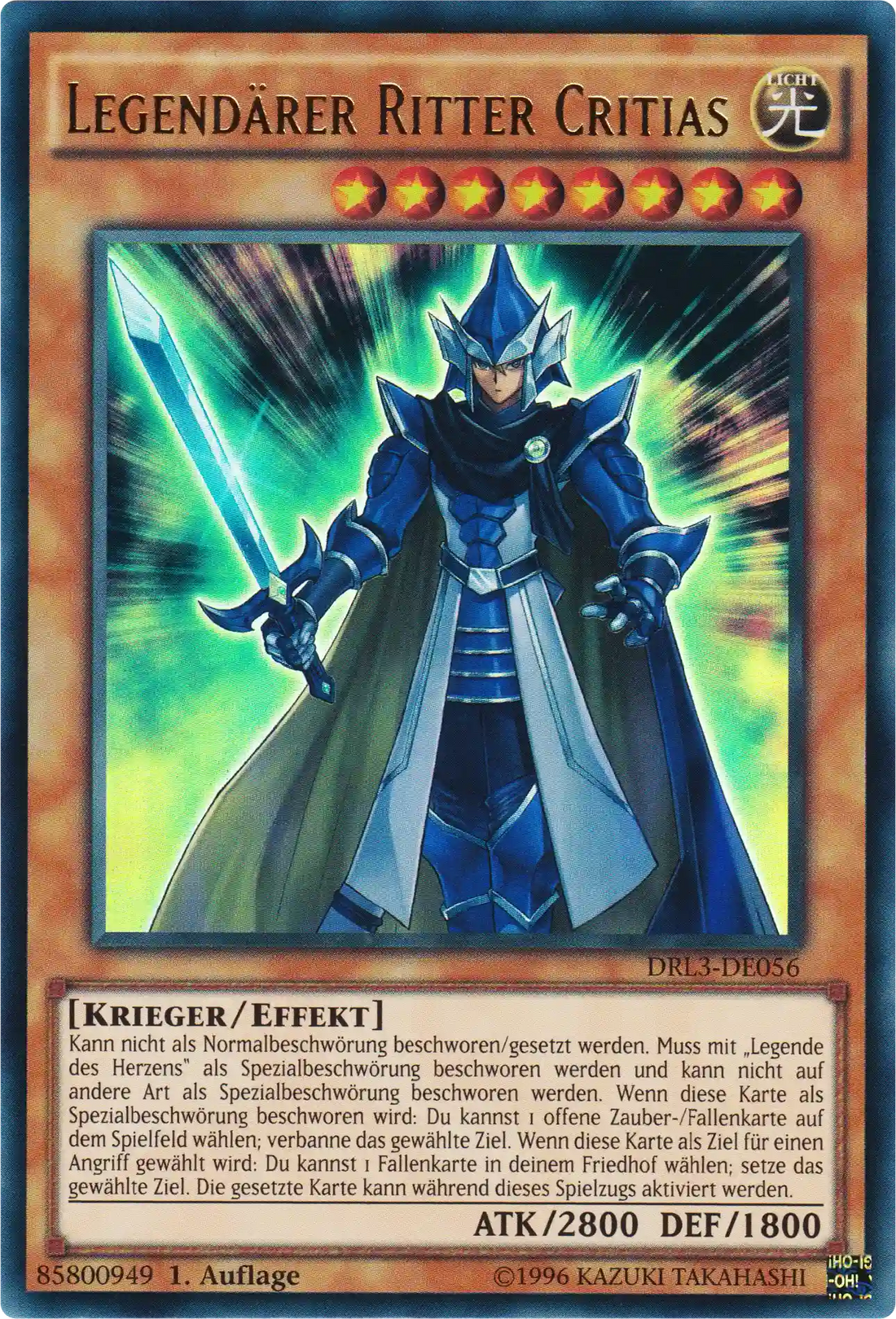 Legendärer Ritter Critias Yu-Gi-Oh! Karte DRL3-DE056 Ultra Rare