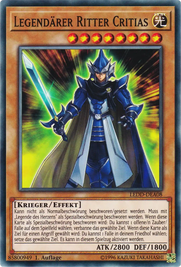 Legendärer Ritter Critias Yu-Gi-Oh! Karte LEDD-DEA08 Common