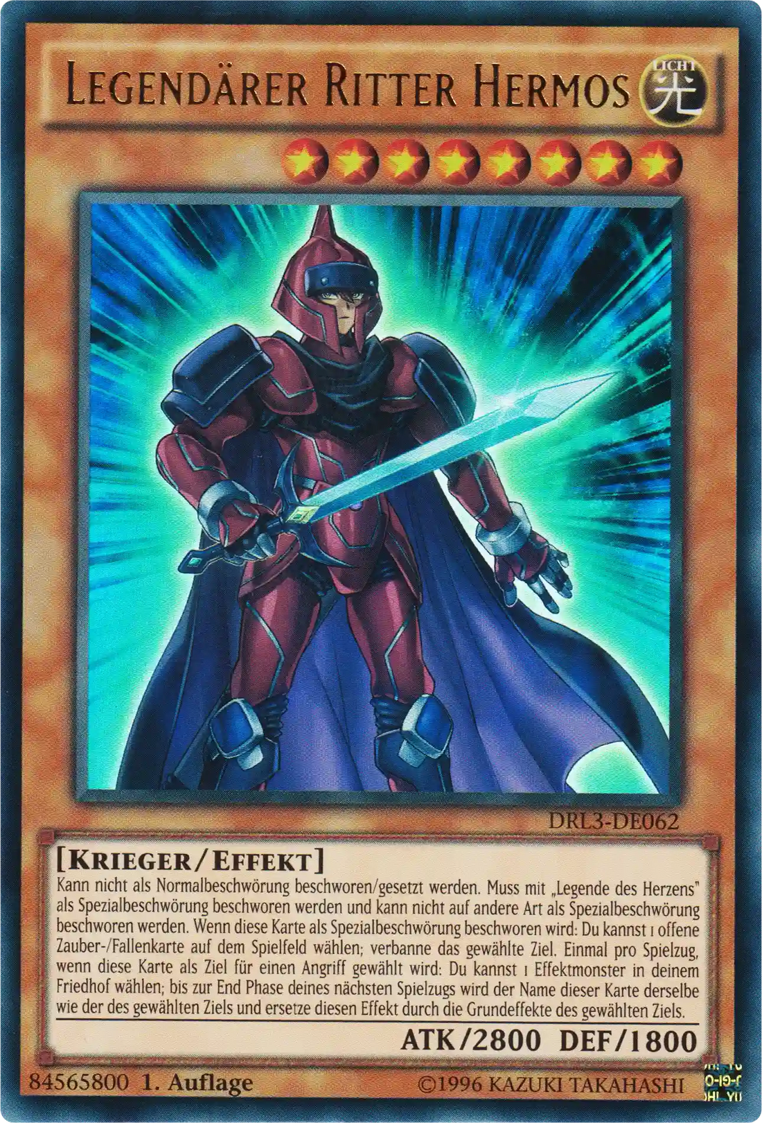 Legendärer Ritter Hermos Yu-Gi-Oh! Karte DRL3-DE062 Ultra Rare