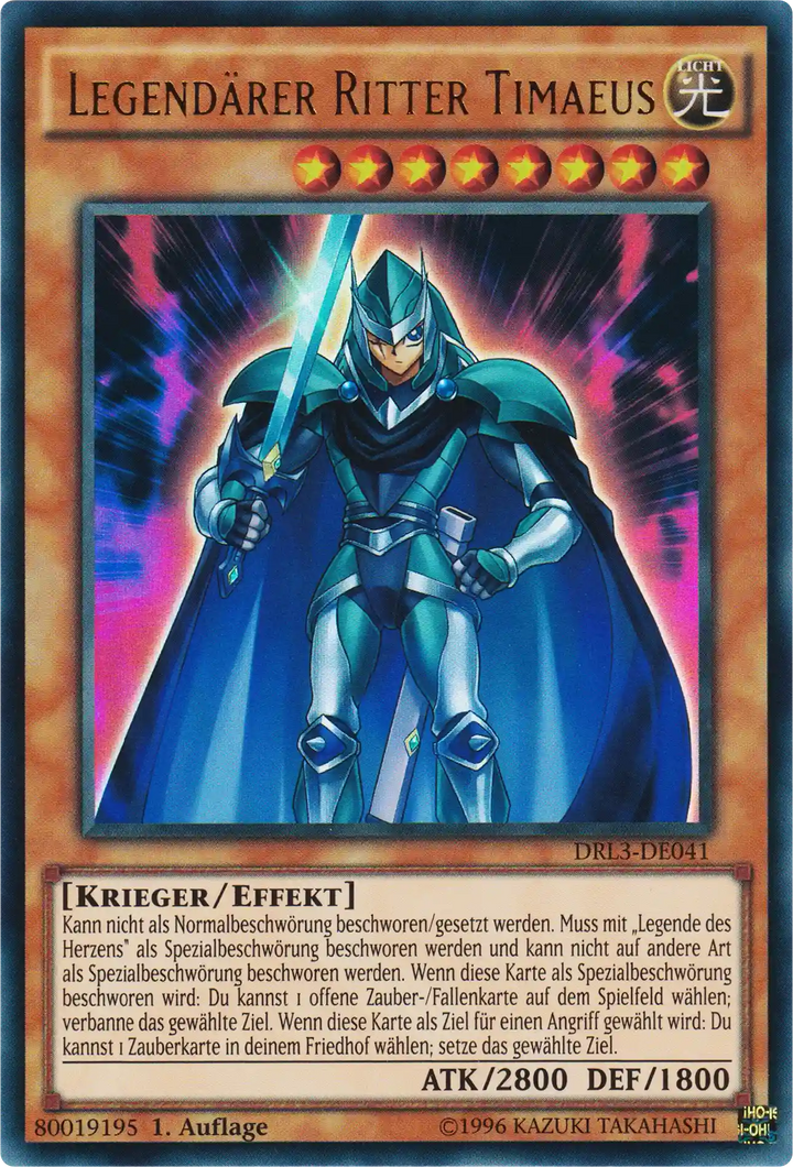 Legendärer Ritter Timaeus Yu-Gi-Oh! Karte DRL3-DE041 Ultra Rare