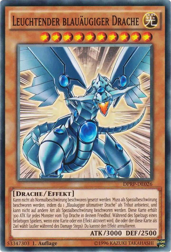 Leuchtender blauäugiger Drache Yu-Gi-Oh! Karte DPRP-DE026 Common