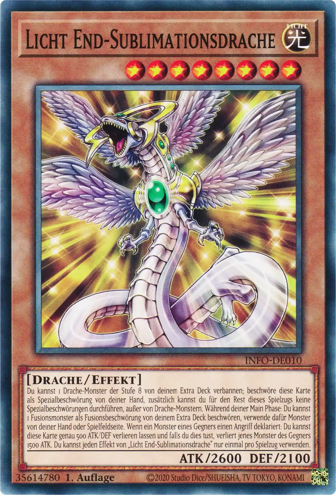 Licht End-Sublimationsdrache Yu-Gi-Oh! Karte INFO-DE010 Common
