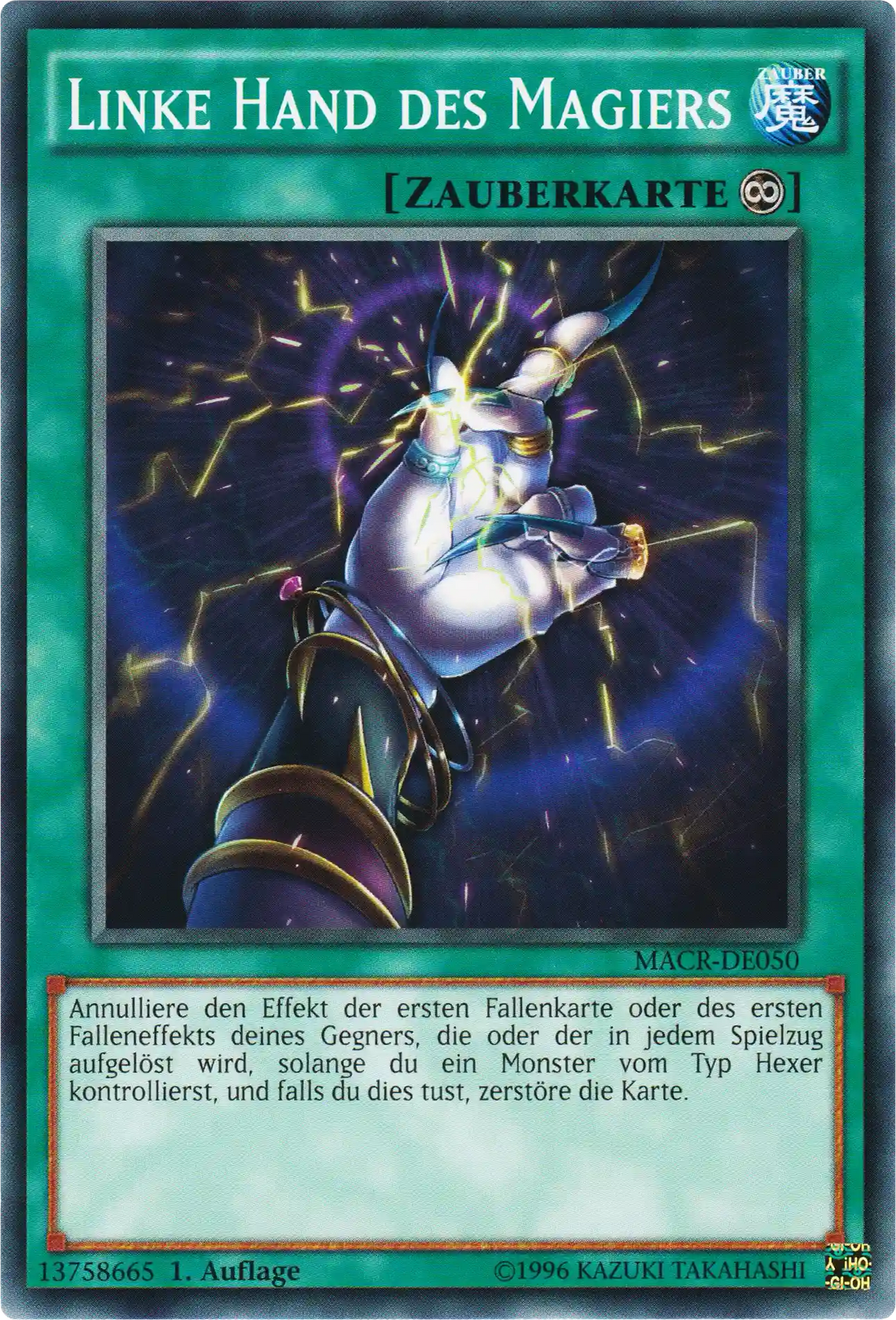 Linke Hand des Magiers Yu-Gi-Oh! Karte MACR-DE050 Common