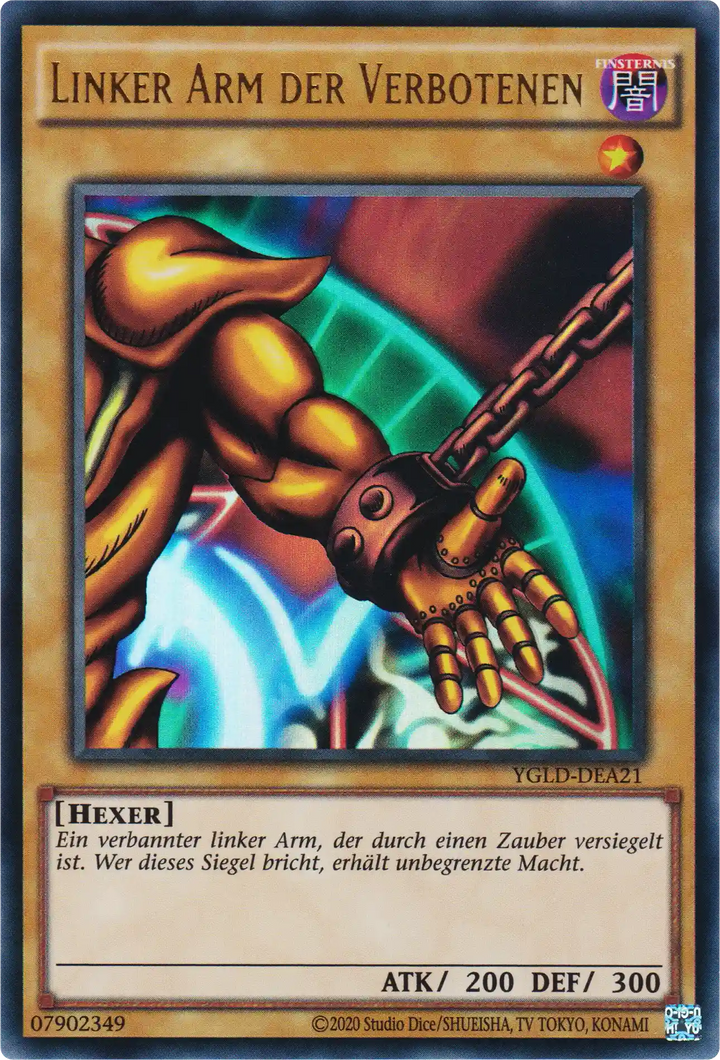 Linker Arm der Verbotenen Yu-Gi-Oh! Karte YGLD-DEA21 Ultra Rare