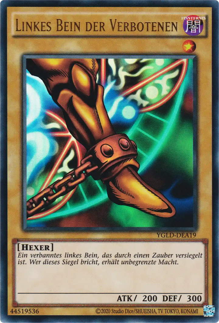 Linkes Bein der Verbotenen Yu-Gi-Oh! Karte YGLD-DEA19 Ultra Rare