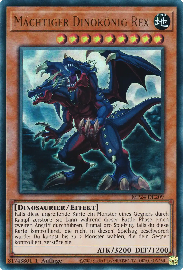 Mächtiger Dinokönig Rex Yu-Gi-Oh! Karte MP24-DE209 Ultra Rare