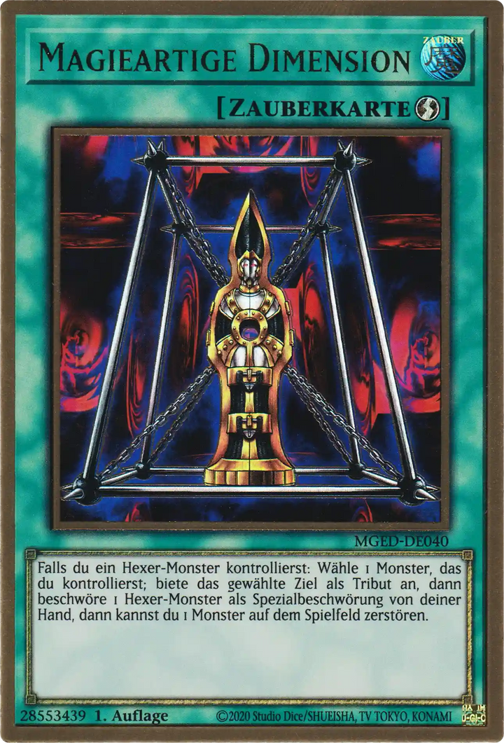 Magieartige Dimension Yu-Gi-Oh! Karte MGED-DE040 Premium Gold Rare
