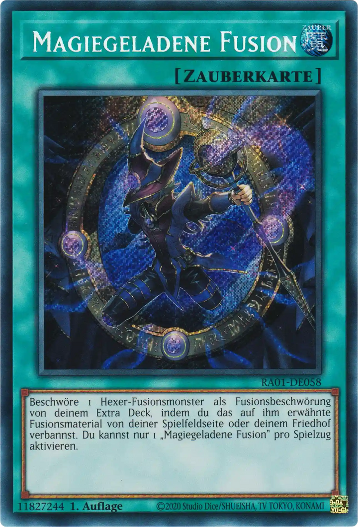 Magiegeladene Fusion Yu-Gi-Oh! Karte RA01-DE058 Secret Rare