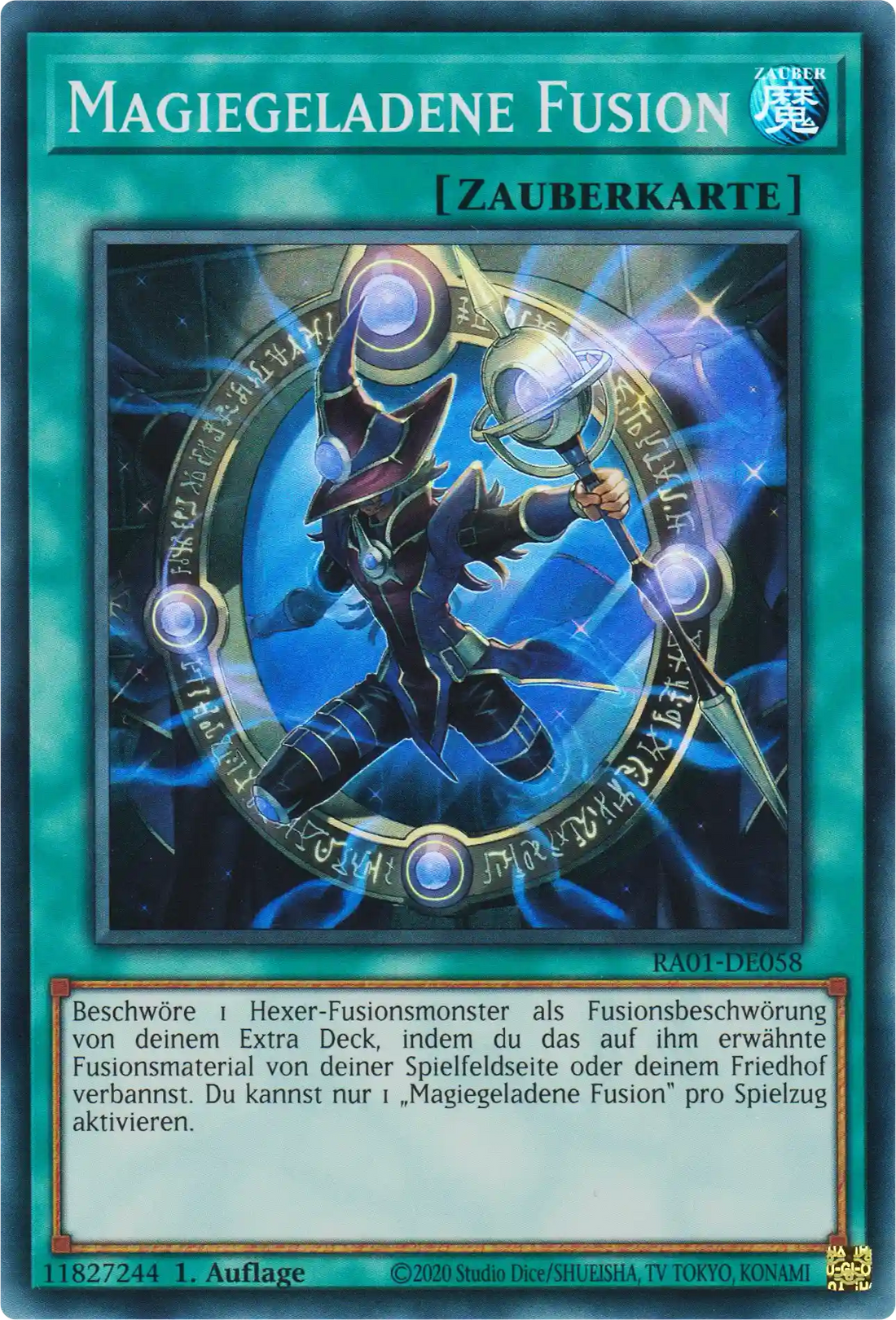Magiegeladene Fusion Yu-Gi-Oh! Karte RA01-DE058 Super Rare