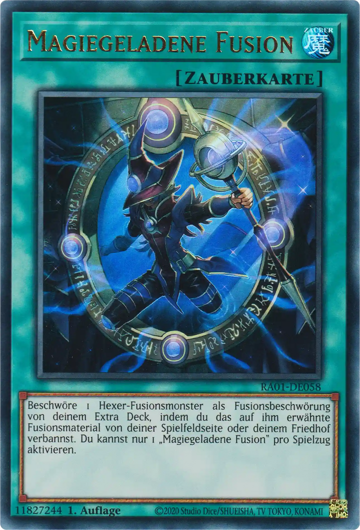 Magiegeladene Fusion Yu-Gi-Oh! Karte RA01-DE058 Ultra Rare
