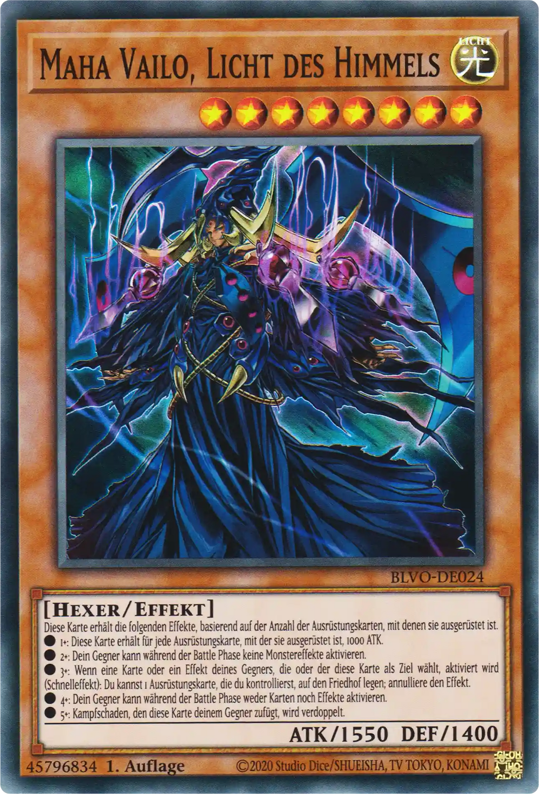 Maha Vailo, Licht des Himmels Yu-Gi-Oh! Karte BLVO-DE024 Super Rare