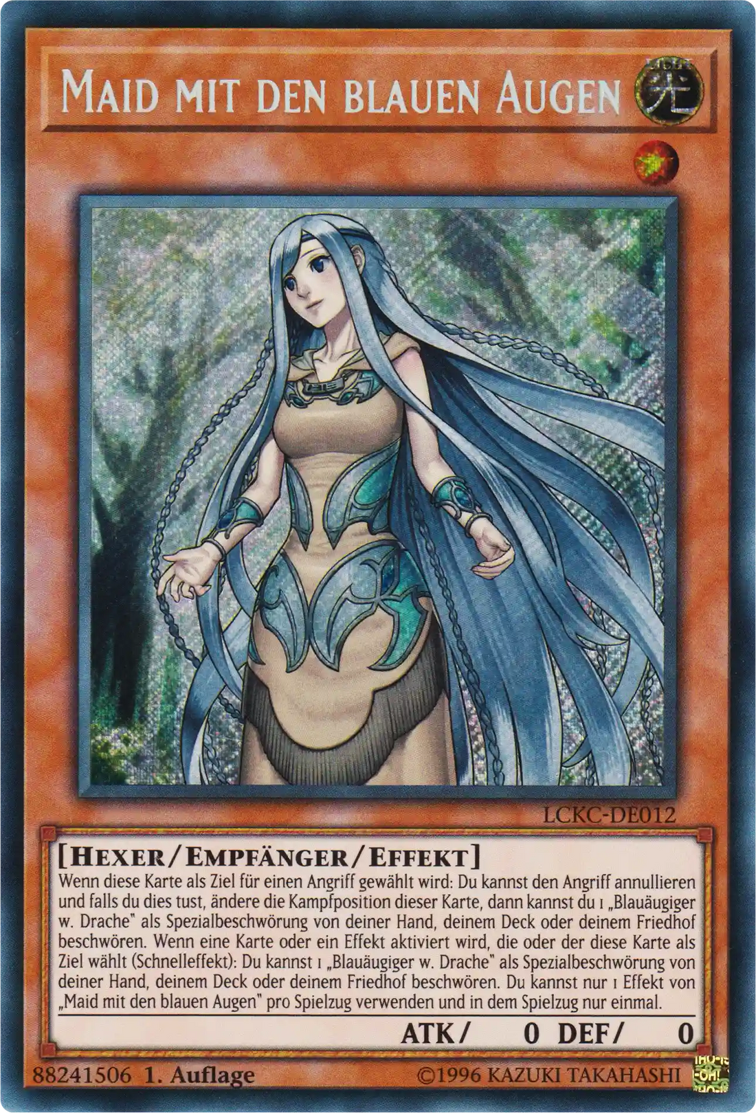 Maid mit den blauen Augen Yu-Gi-Oh! Karte LCKC-DE012 Secret Rare