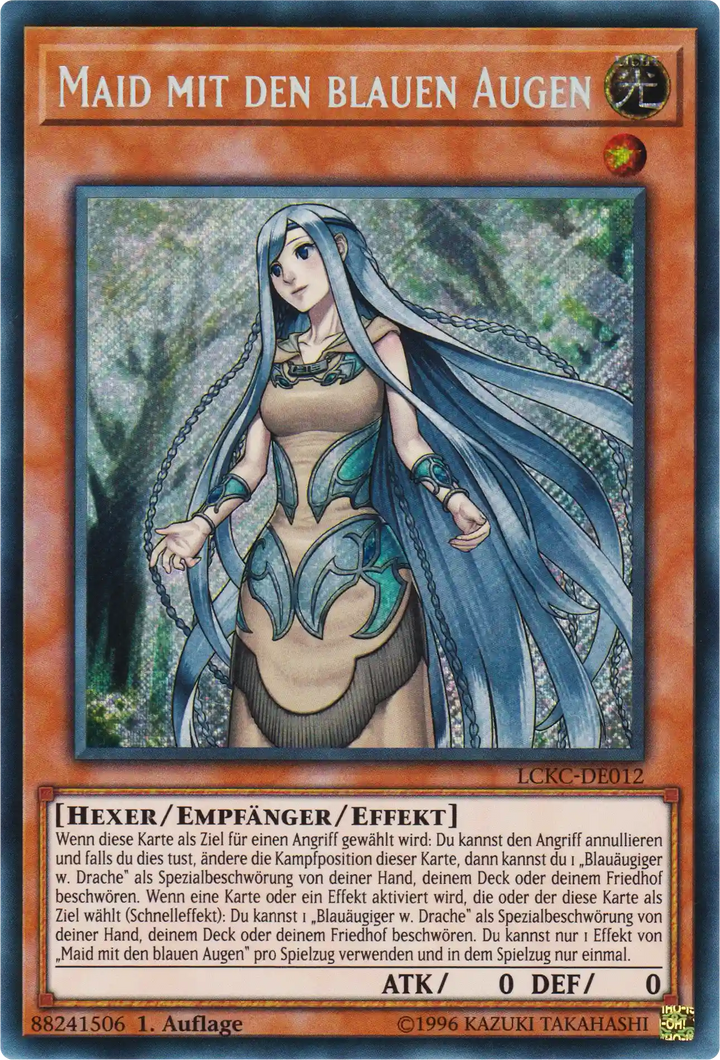 Maid mit den blauen Augen Yu-Gi-Oh! Karte LCKC-DE012 Secret Rare