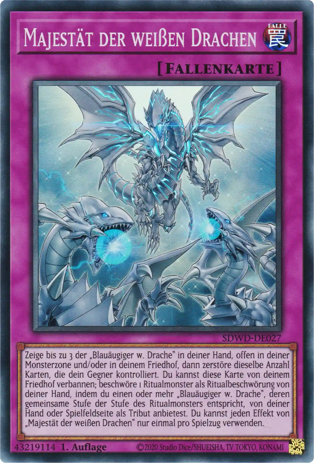 Majestät der weißen Drachen Yu-Gi-Oh! Karte SDWD-DE027 Super Rare