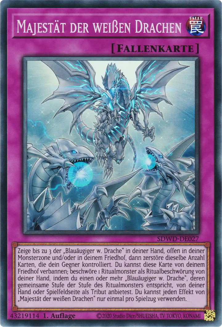 Majestät der weißen Drachen Yu-Gi-Oh! Karte SDWD-DE027 Super Rare